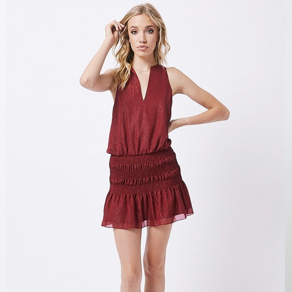 Chloe Oliver Red Shimmer Keepsake Mini Dress